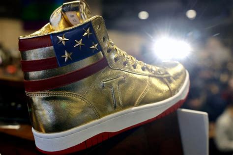 fake trump shoes|Trump sneaker knockoffs spark lawsuit over copyright infringement.